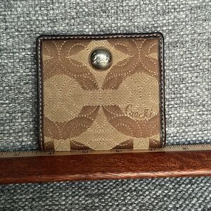 Coach Tan and Brown Signature Wallet
